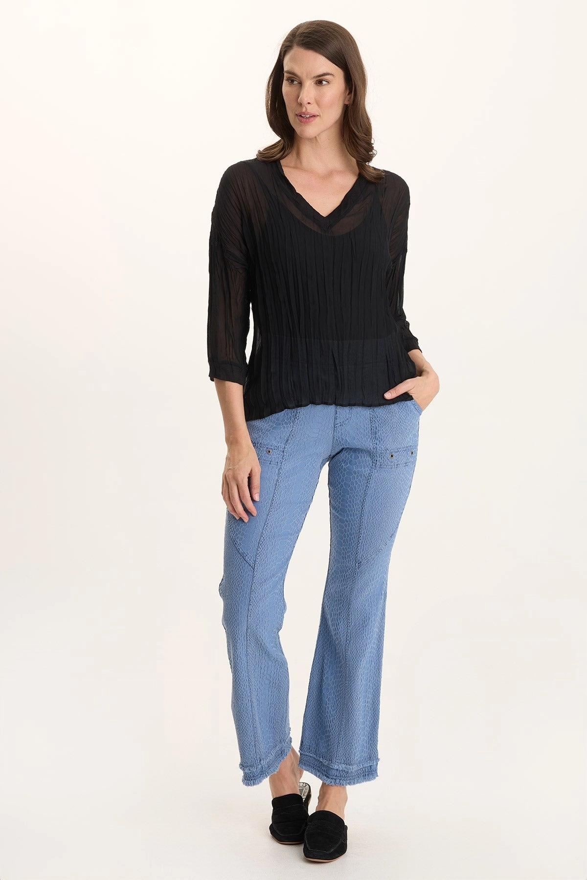 Askell Textured Jacquard Flared Pull-On Pant Quick Drying Day To Night