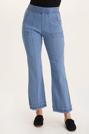 Askell Textured Jacquard Flared Pull-On Pant Tapered ankle FunctionalZipper