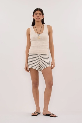 ASPEN SANDSTONE STRIPE KNIT SHORT Quick Release Closure Party outfit