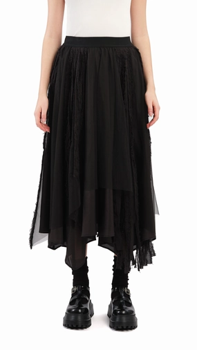 Timeless Trend Adjustable Hem Asymmetric Layer Skirt