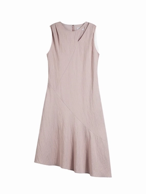 Asymmetric Slit Dress Young Edge Sleek Drape