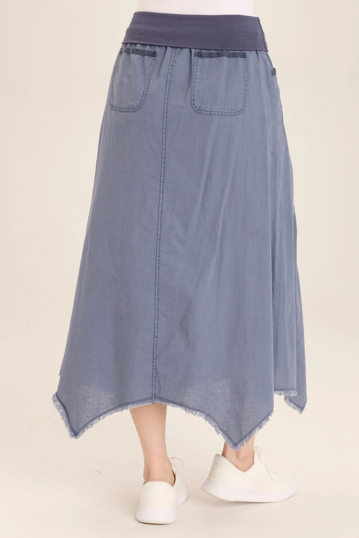 Triste Linen Bohemian Sharkbite Maxi Skirt Summer Outfit