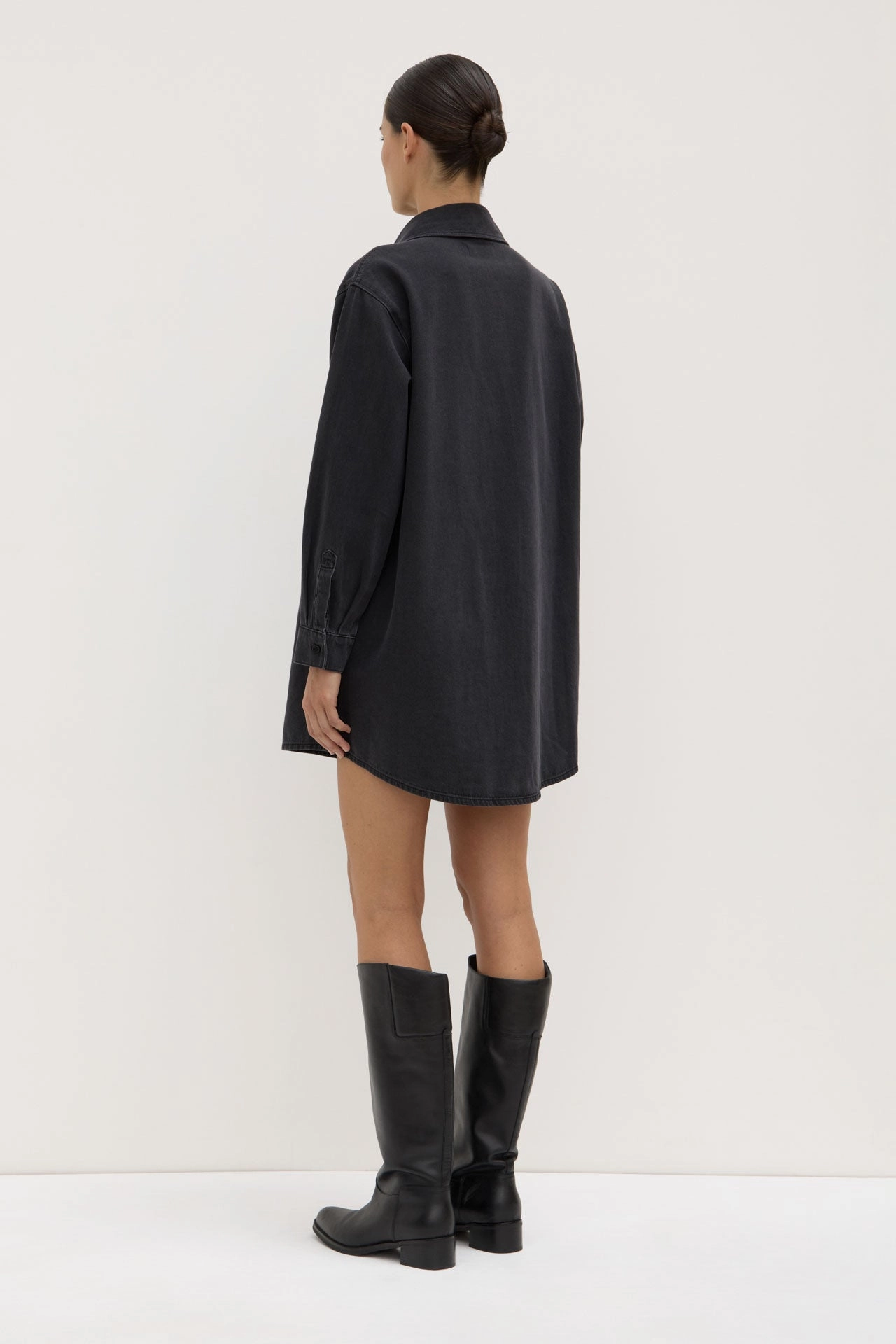 Sophisticated Fit Chic Motion Athena Denim Shirt Dress