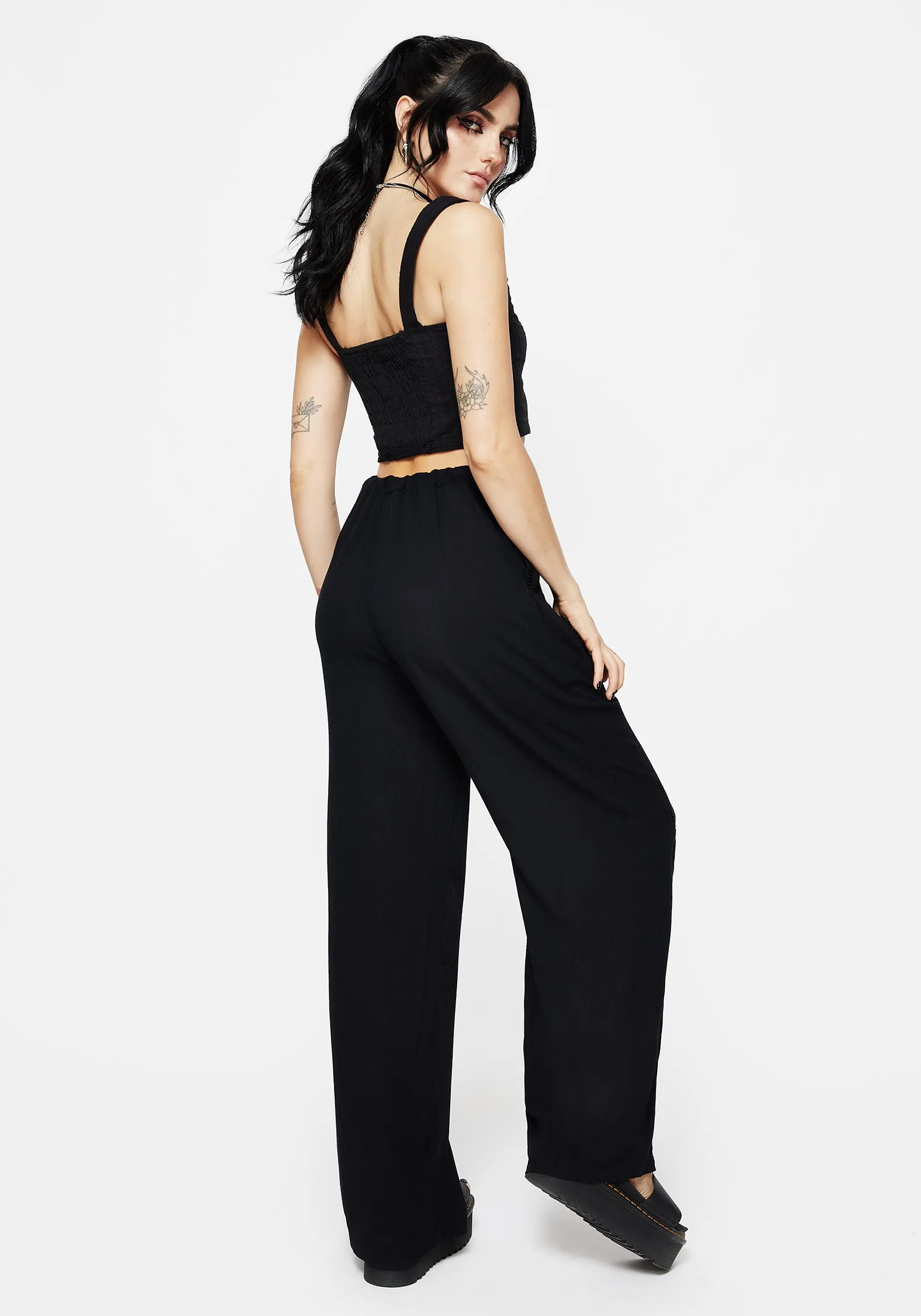 Performance Design Blessing Lace Trim Wide Leg Trouser