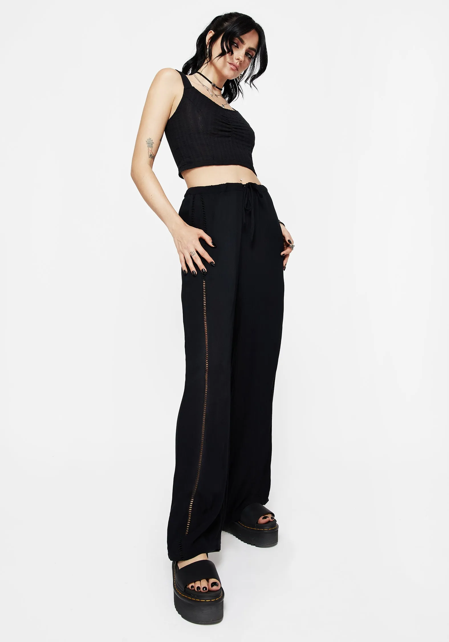 Blessing Lace Trim Wide Leg Trouser Performance Support
