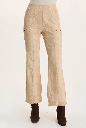 Askell Textured Jacquard Flared Pull-On Pant Slim wear Heat Friendly