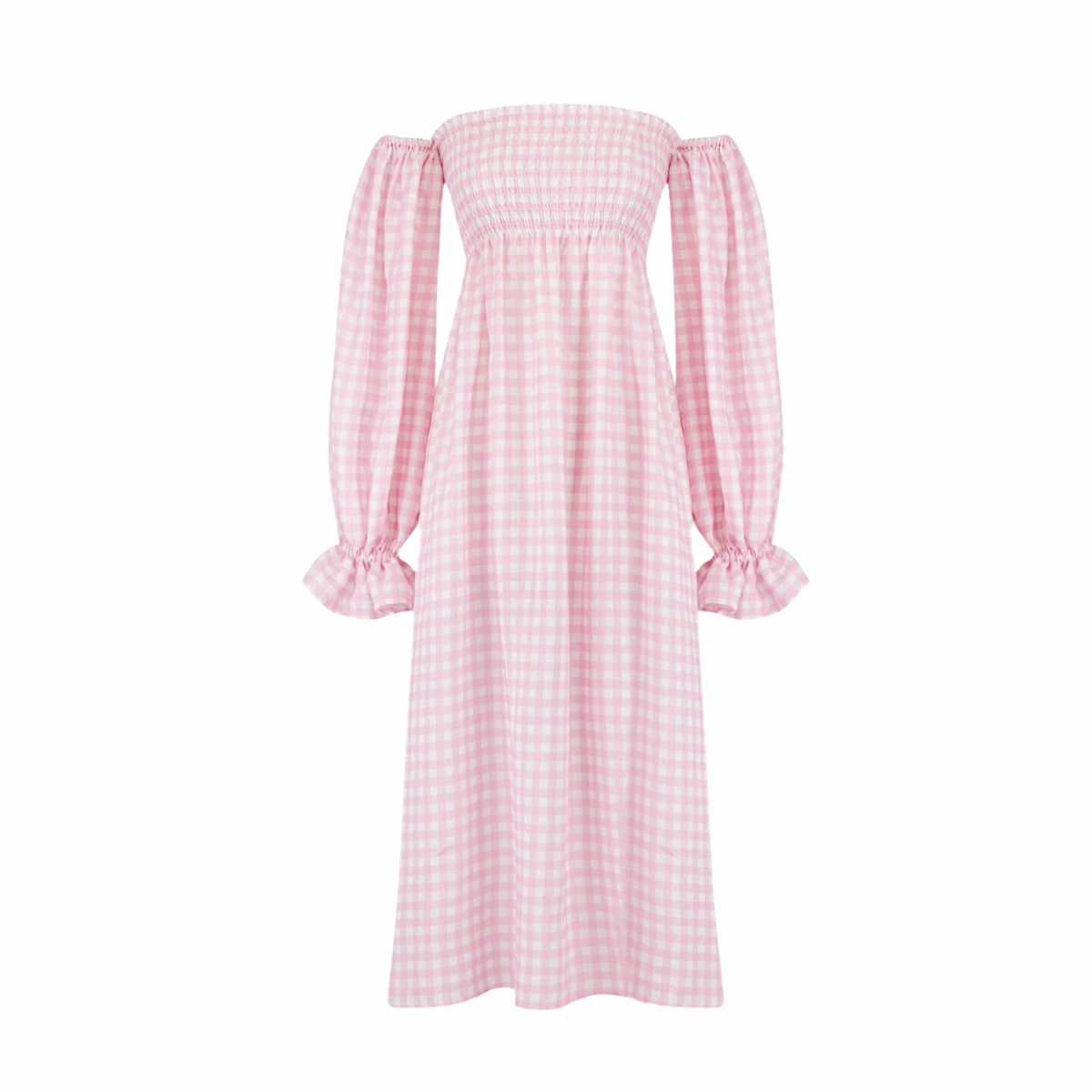 City Flow Silky Shine Atlanta Linen Dress in Pink Vichy