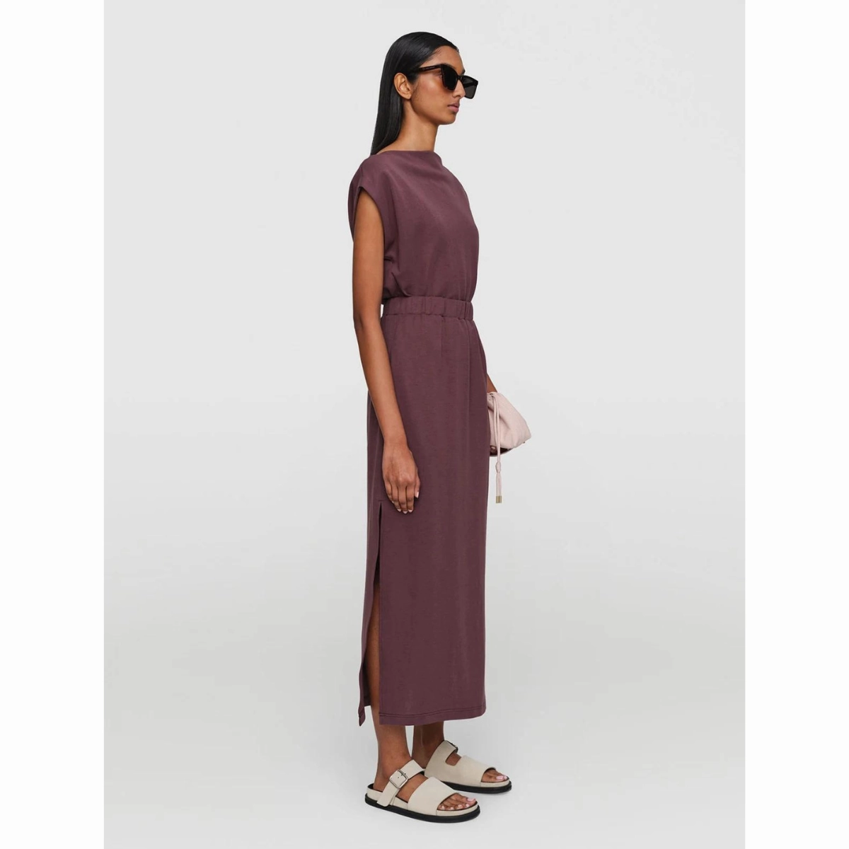 Dreamy Simplicity Aubergine Cotton Jersey Dress