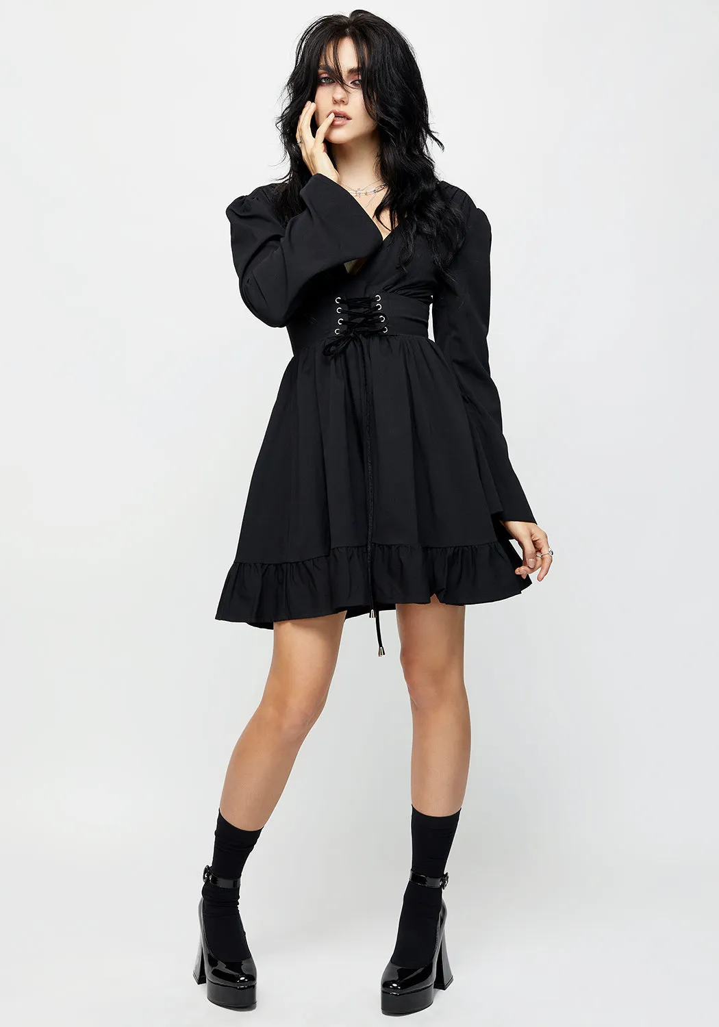 Aura Lace Up Mini Dress Timeless and Comfortable Movement Friendly