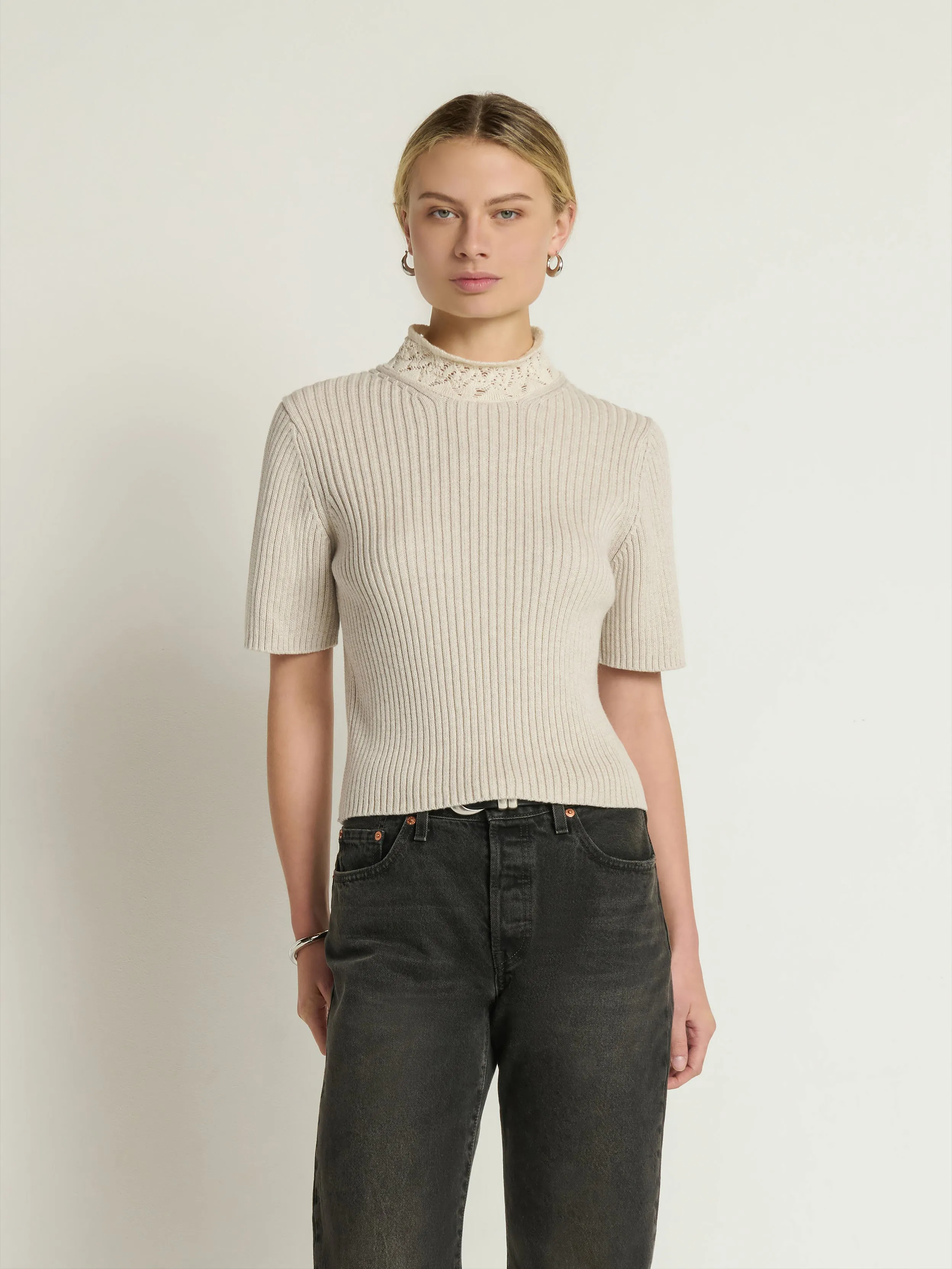 Trendy Knit Flexible Drop Shoulder Aurora Pullover