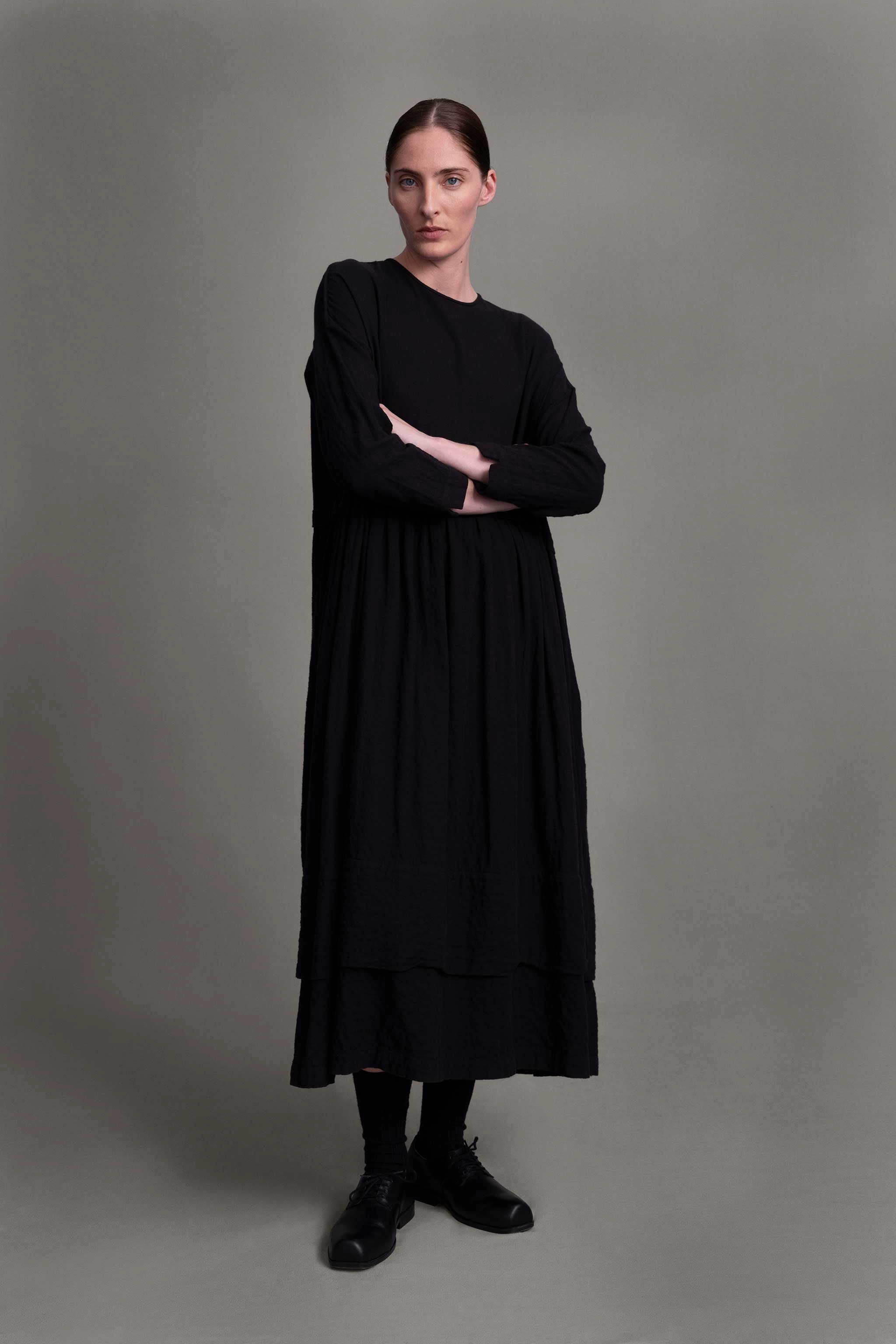 Office Fit THE ARCHIVIST DRESS / WRINKLED TWILL FLINT