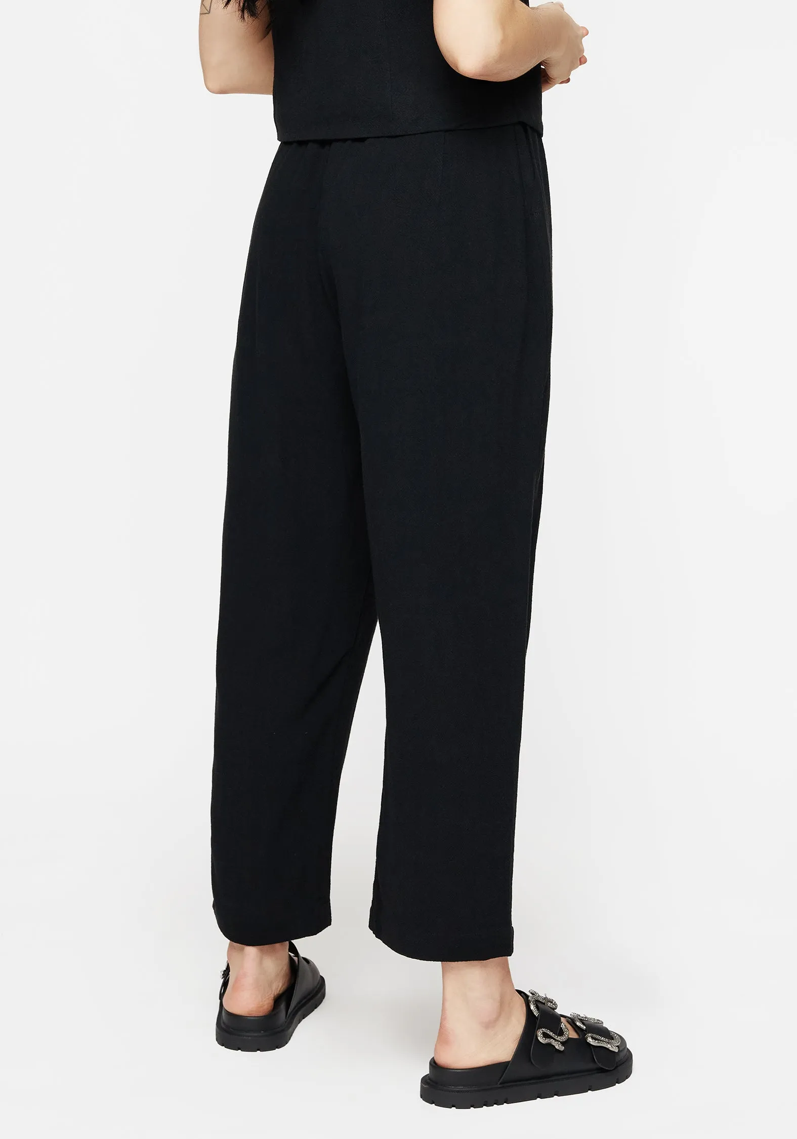 Easy Motion Body Contour Aya Embroidered Linen Blend Balloon Pants