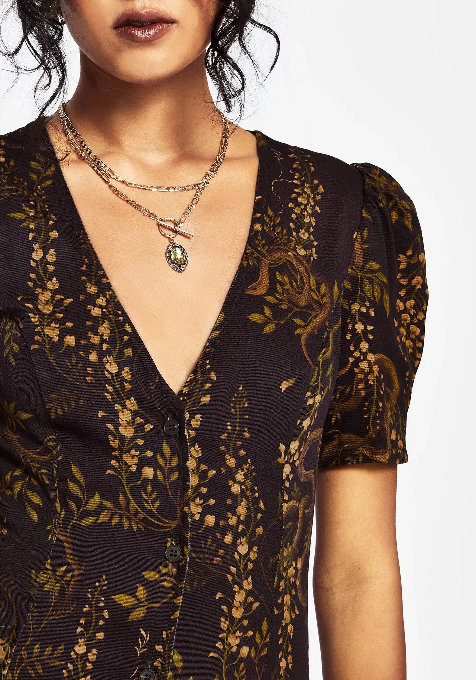 Office Glam Azazel Snake Printed Midaxi Dress