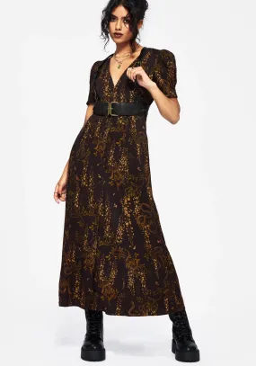 Free Shape Azazel Snake Printed Midaxi Dress