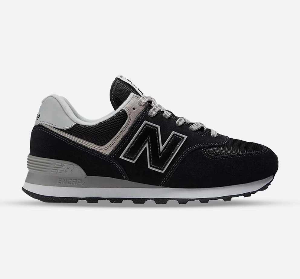 Men's Wide Fit New Balance ML574EVB Walking/Running Trainers - Exclusive - Black/White ENCAP Width 4E high - performance running option Multi Density Layering