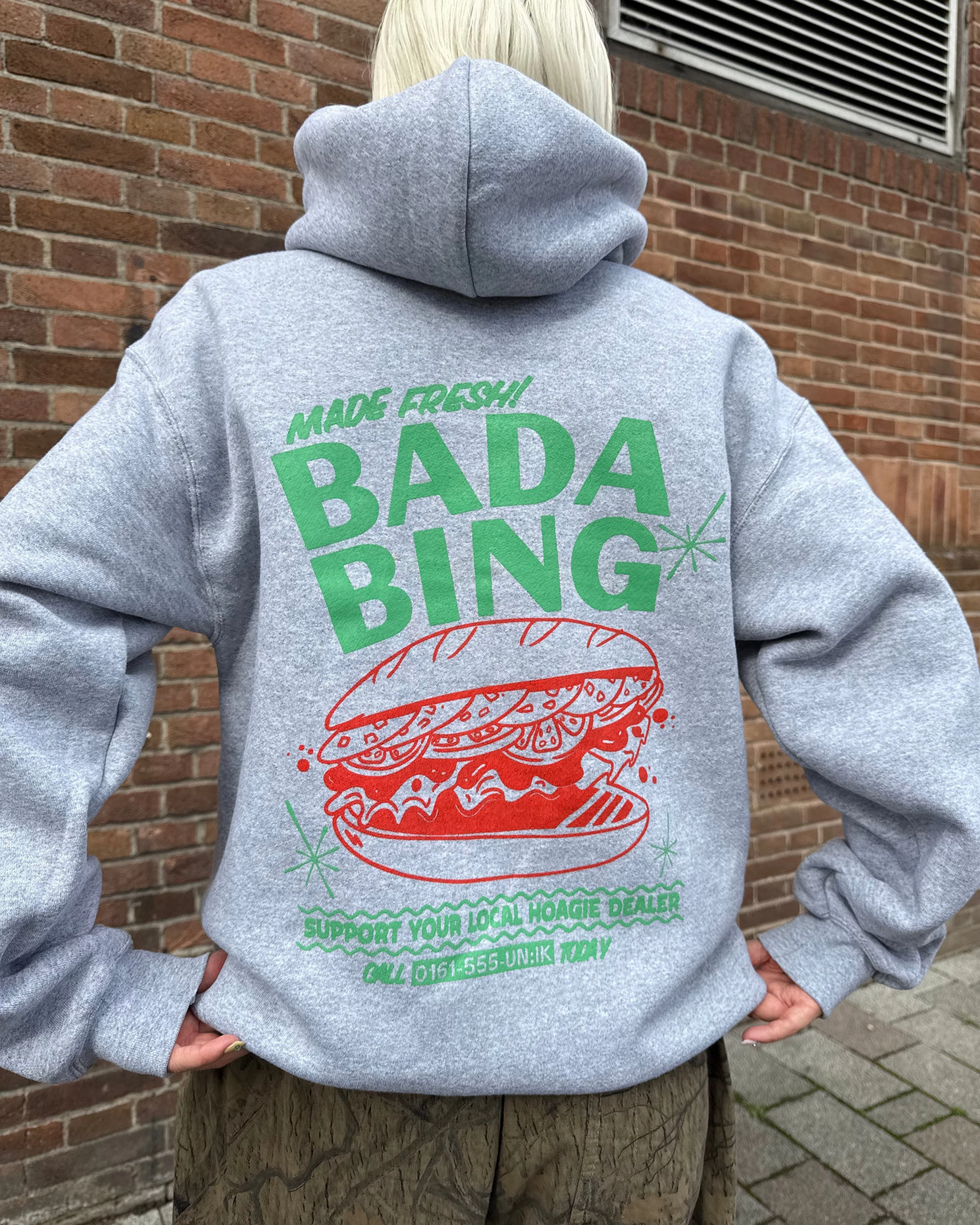 spandex blend Bada Bing X UN:IK 'Fresh Hoagie' Hoodie - Grey