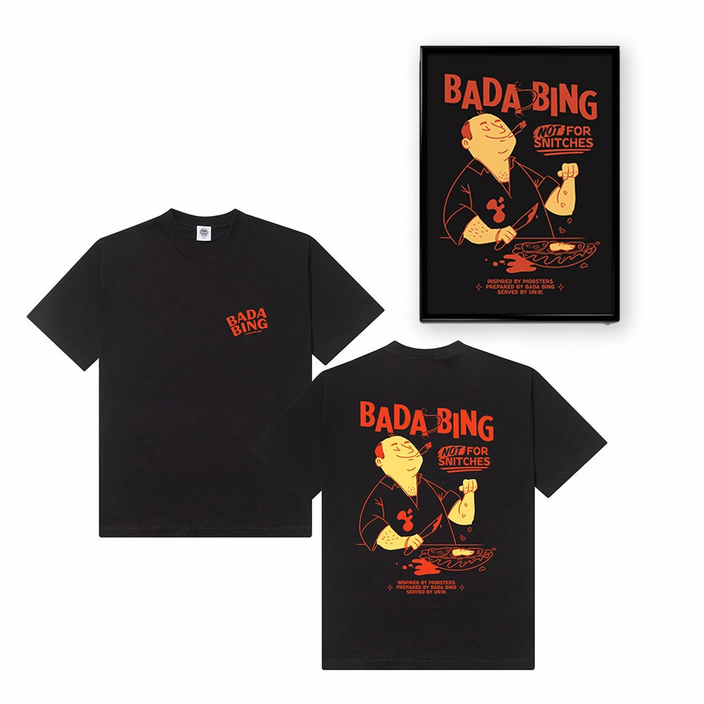Bada Bing x UN:IK 'Snitches' Tee & Print Bundle - Black Chic Comfort
