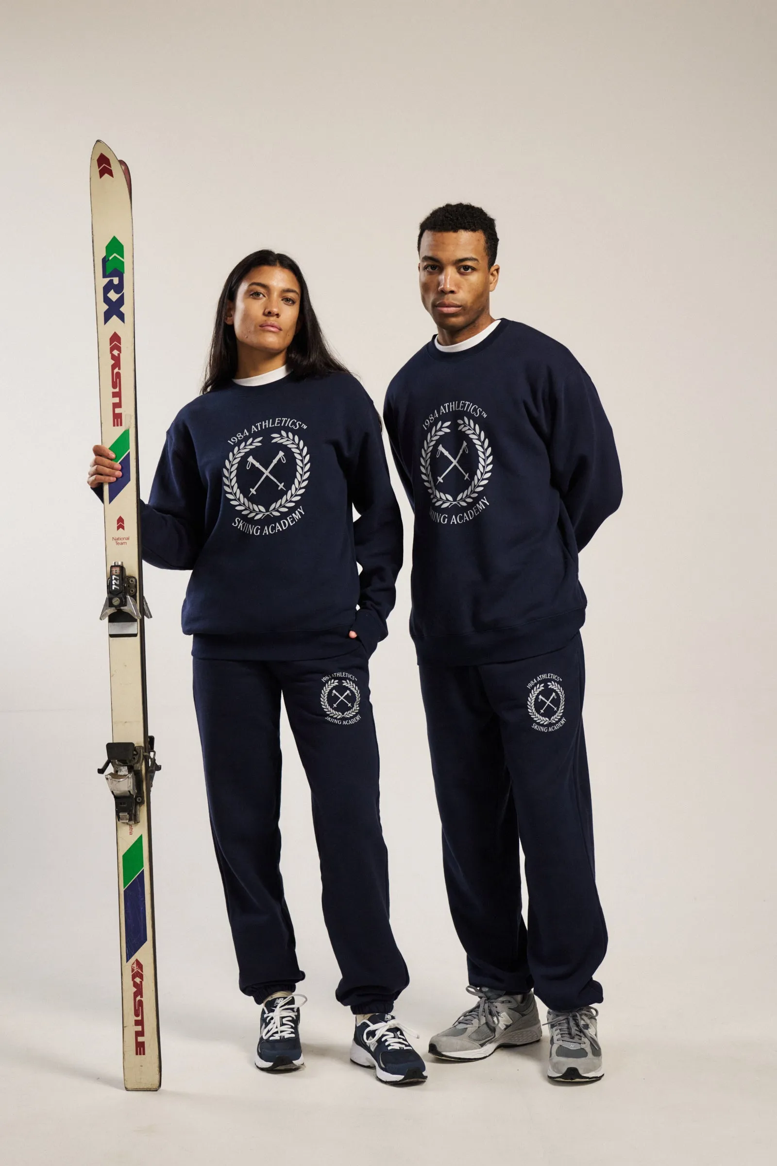 Anti Pilling Finish Static Reducing Finish Vice 84 'Ski Academy' Crew Sweater - Navy