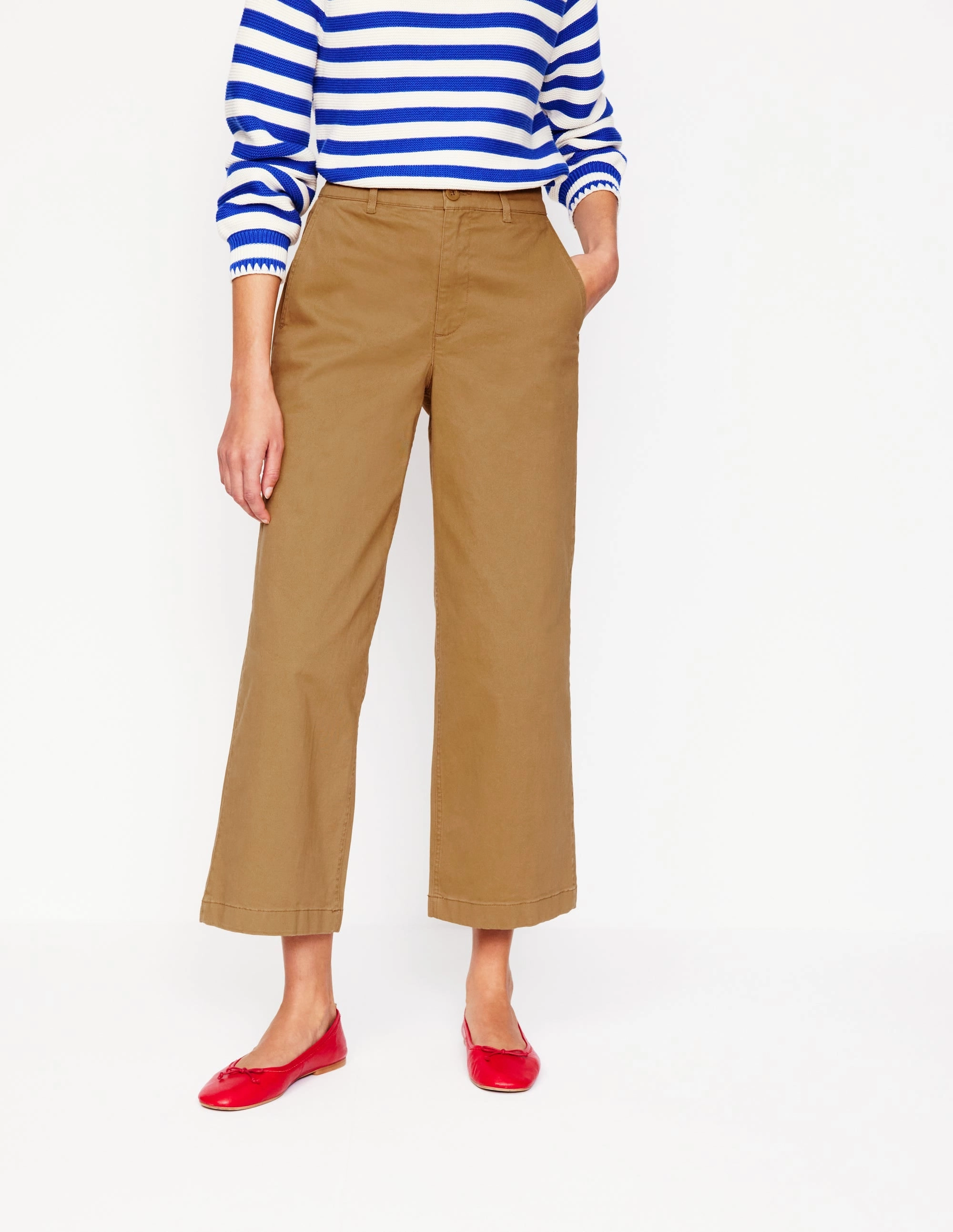Quick Dry Fit Movement Comfort Barnsbury Crop Chino Trousers-Hazelnut Brown
