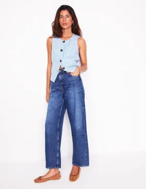 Barrel Leg Jeans-Mid Vintage Rayon drape