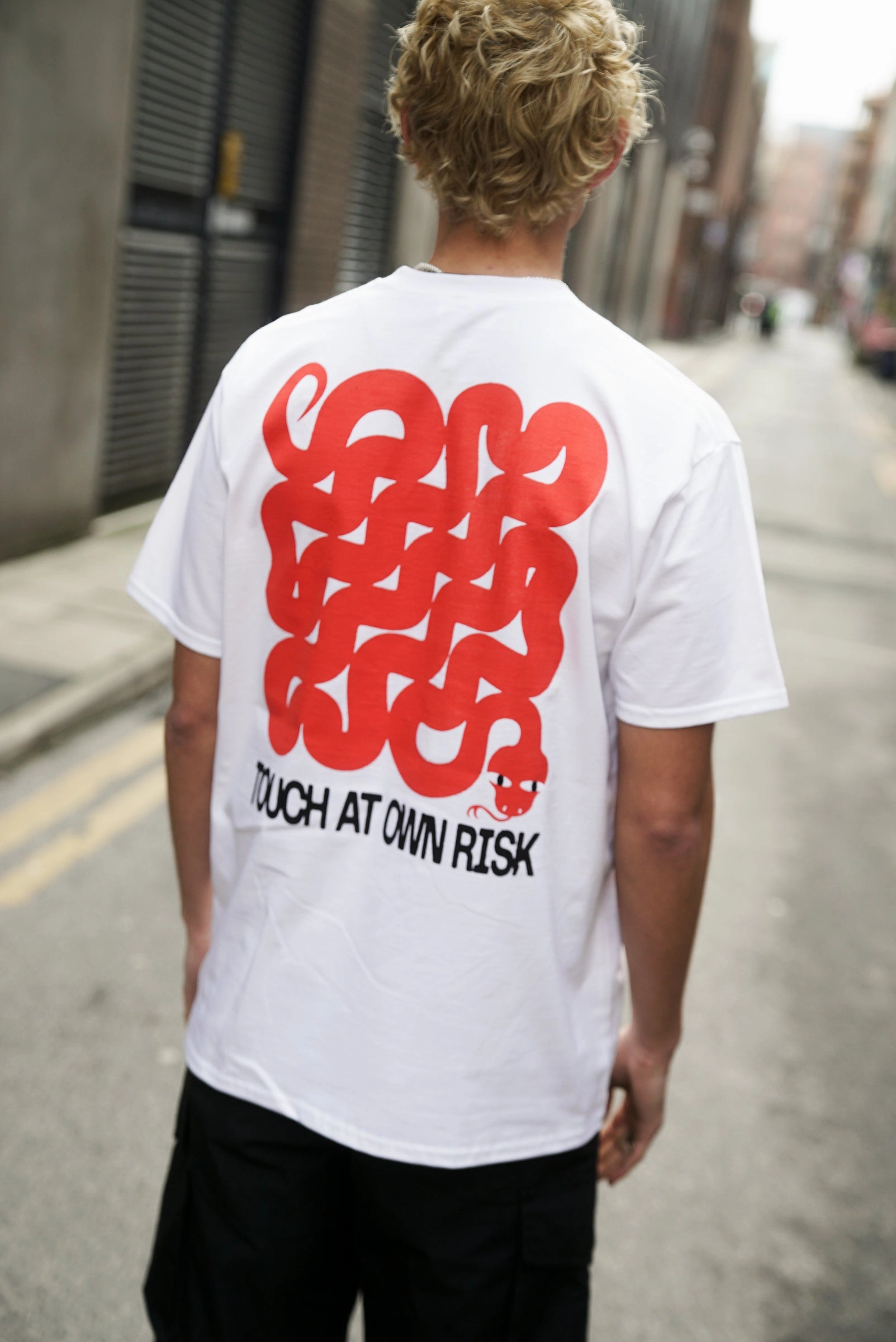 KBAR X UN:IK 'Touch At Own Risk' Tee - White MoistureWickingFabric Soft Touch Fabric
