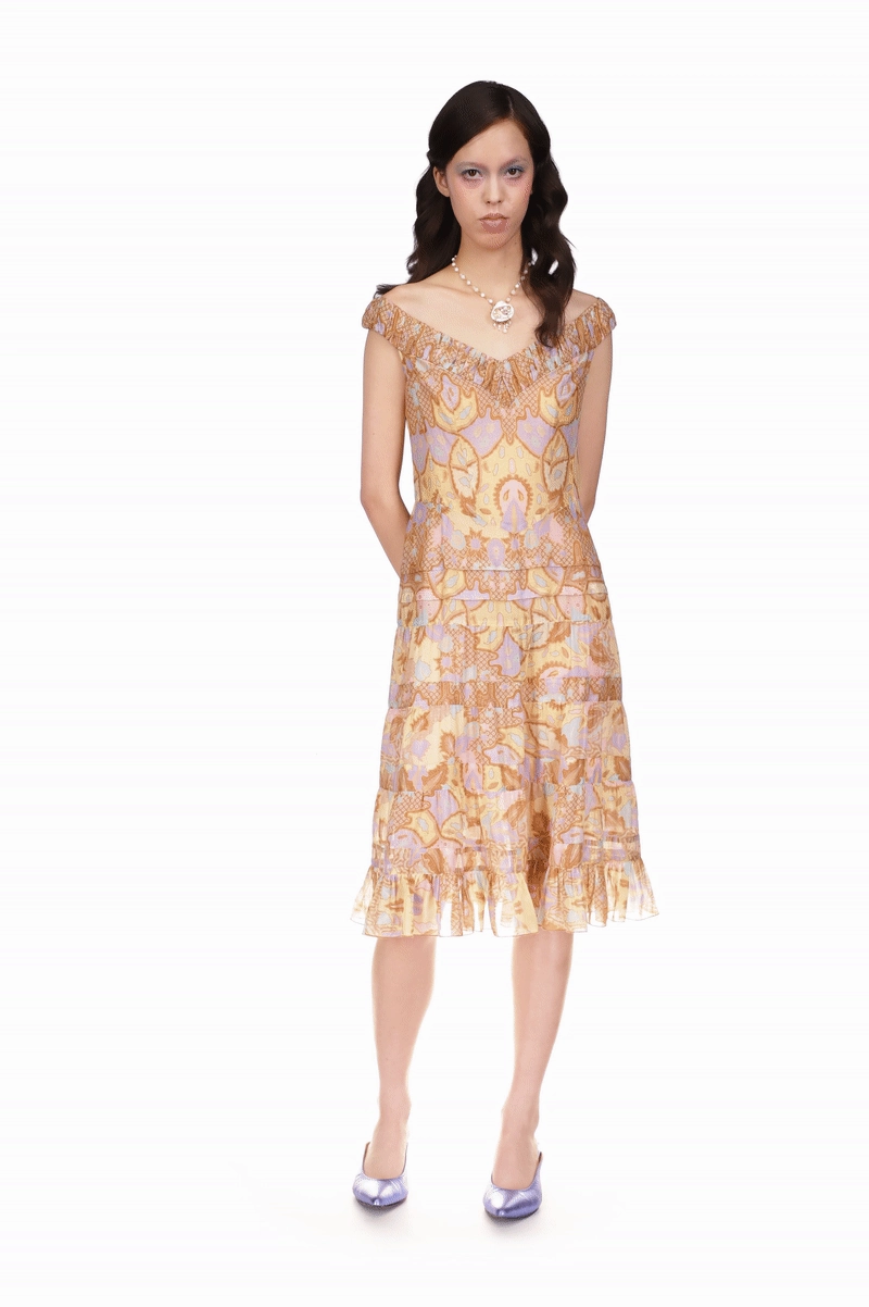 Batik Cotton Dress vacation look Hidden-Pocket