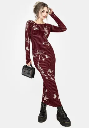 Young adult Friction Free Diastella Floral Jacquard Rib Knit Maxi Skirt