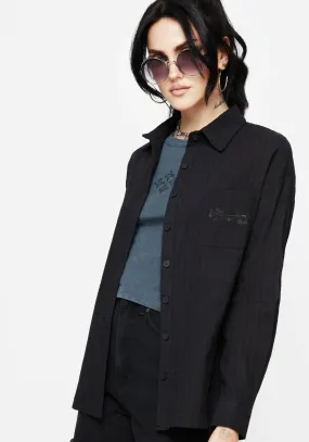 Bela Cotton Button Up Shirt Rainy Day