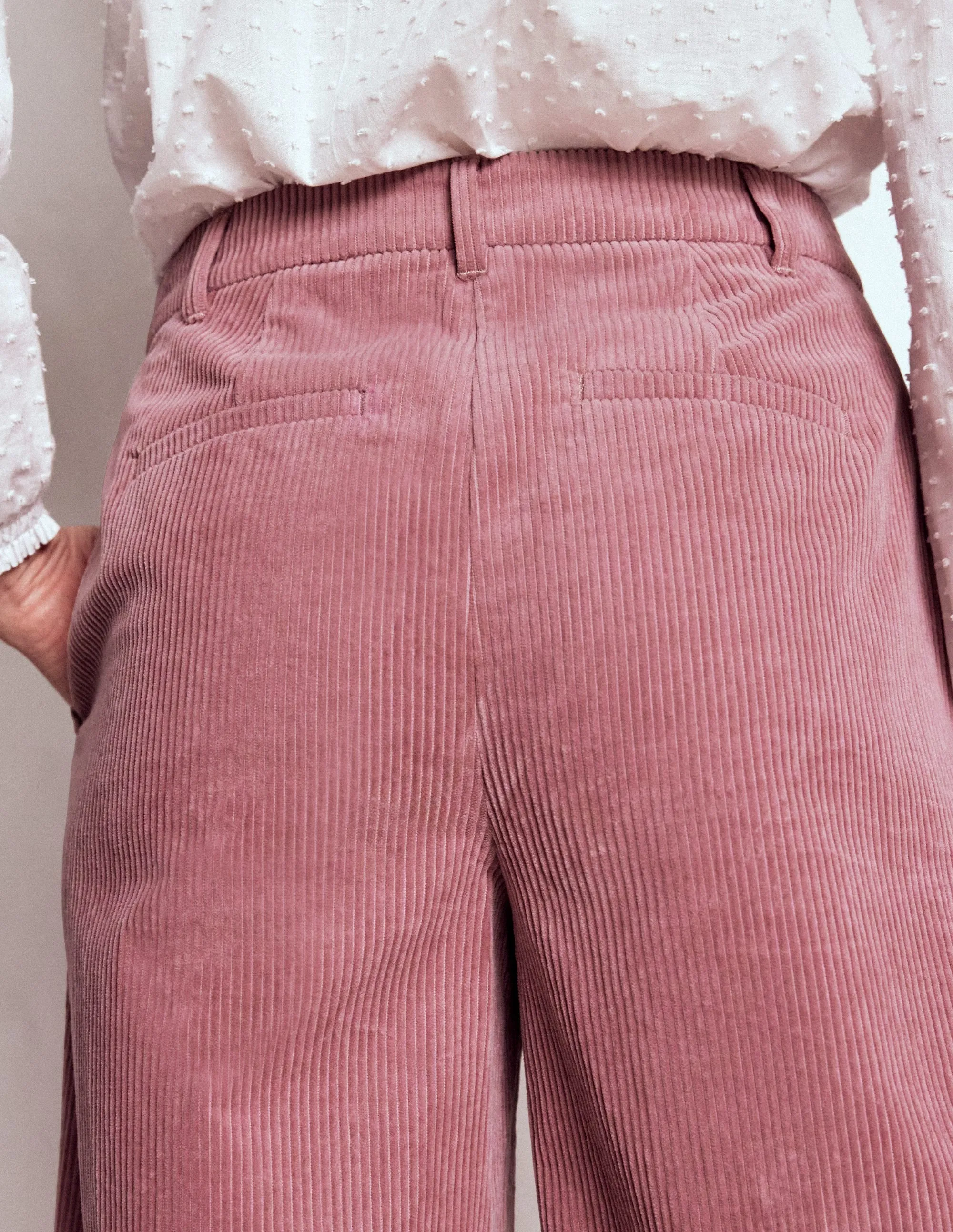 Belgravia Cord Trousers-Pink Heather Comfortable fit
