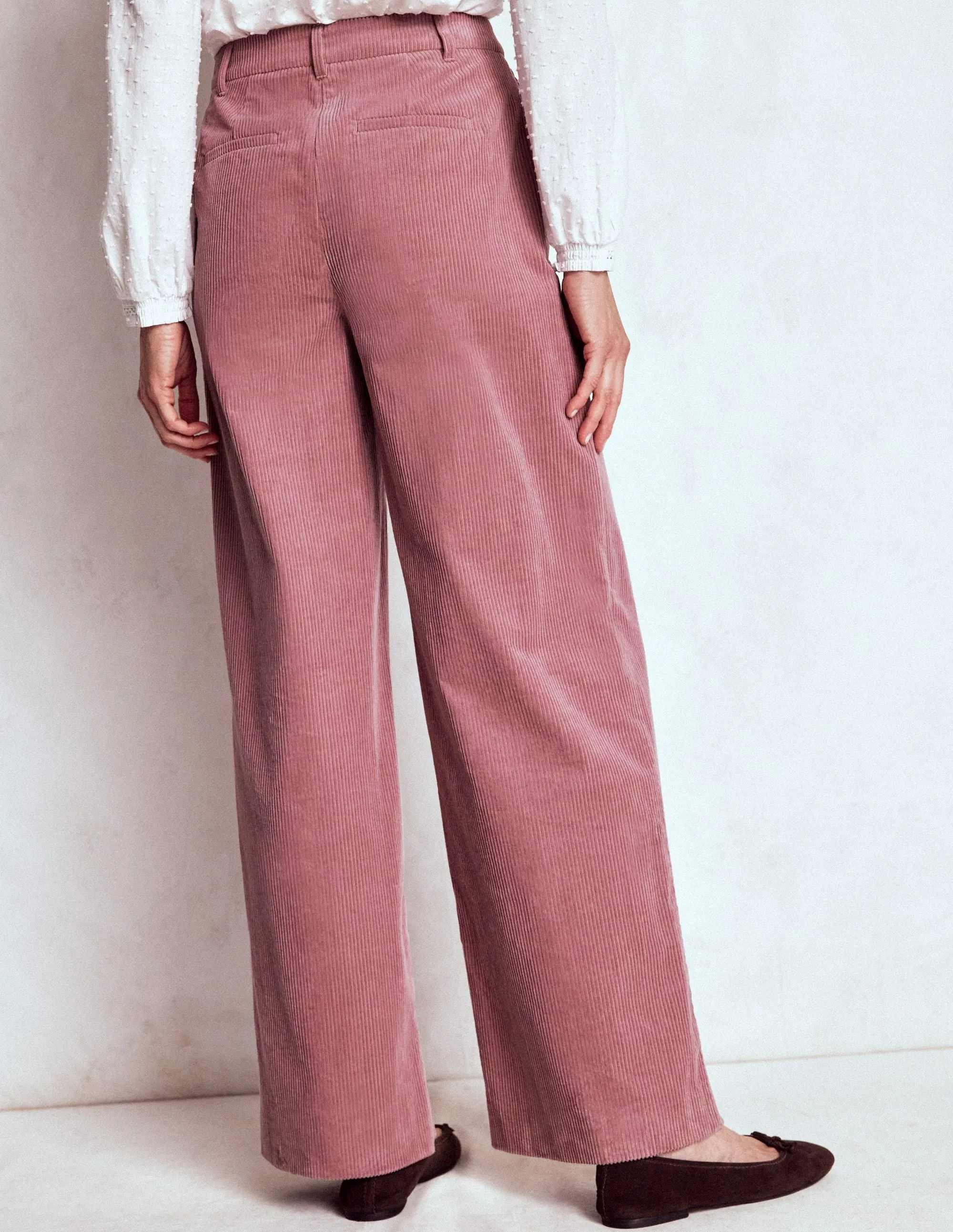 Anti Cling Finish Rugged Fit Belgravia Cord Trousers-Pink Heather