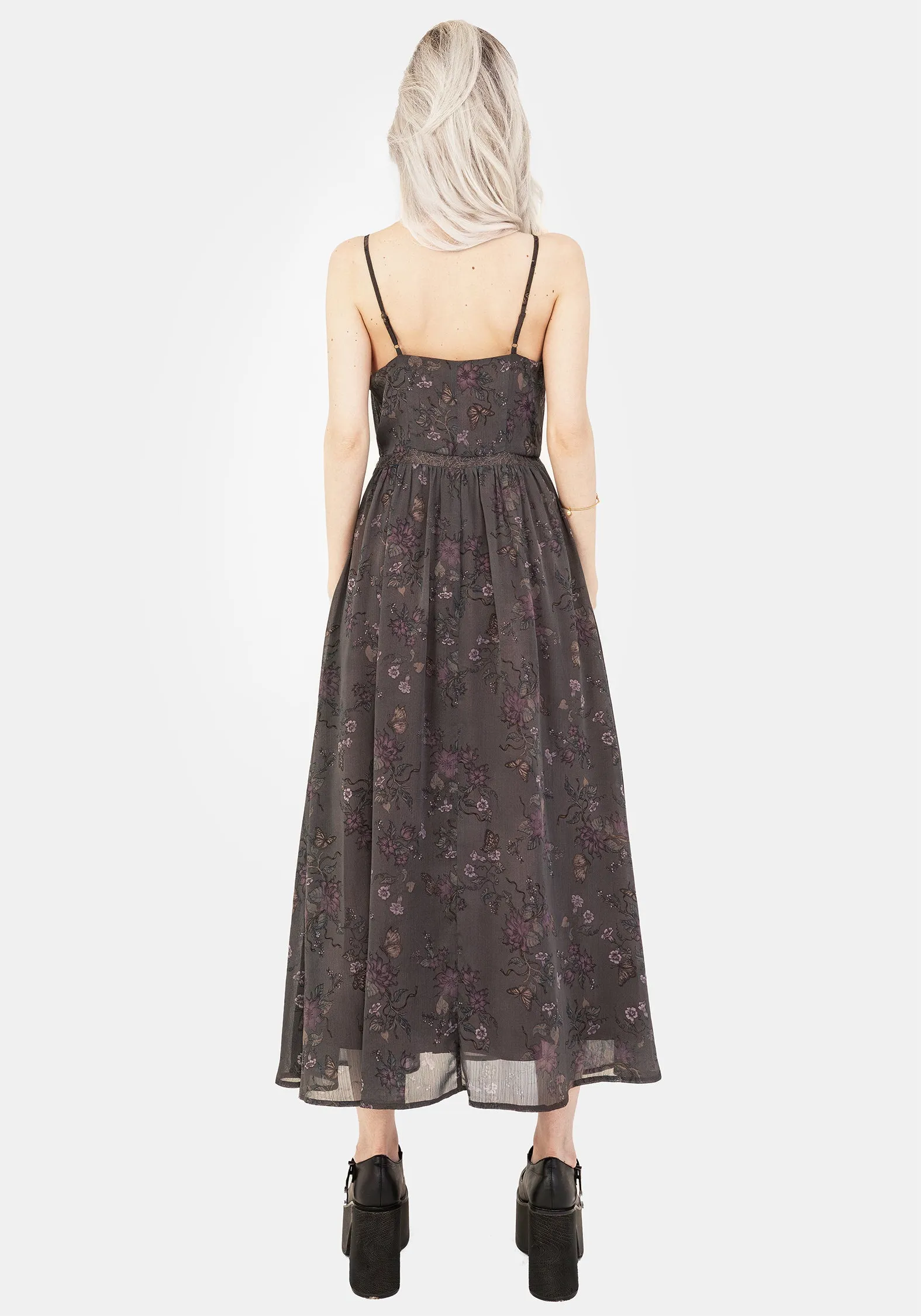 Arnora Chiffon Lace Insert Cami Midaxi Dress Sporty Comfort