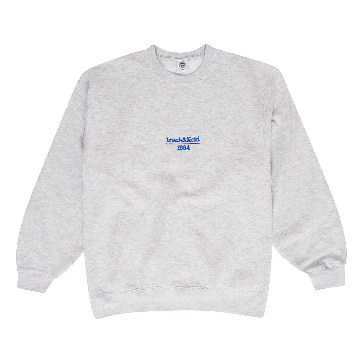 Vice 84 'Track&Field' Embroidered Sweater - Ash Knit Fabric Cozy Wear