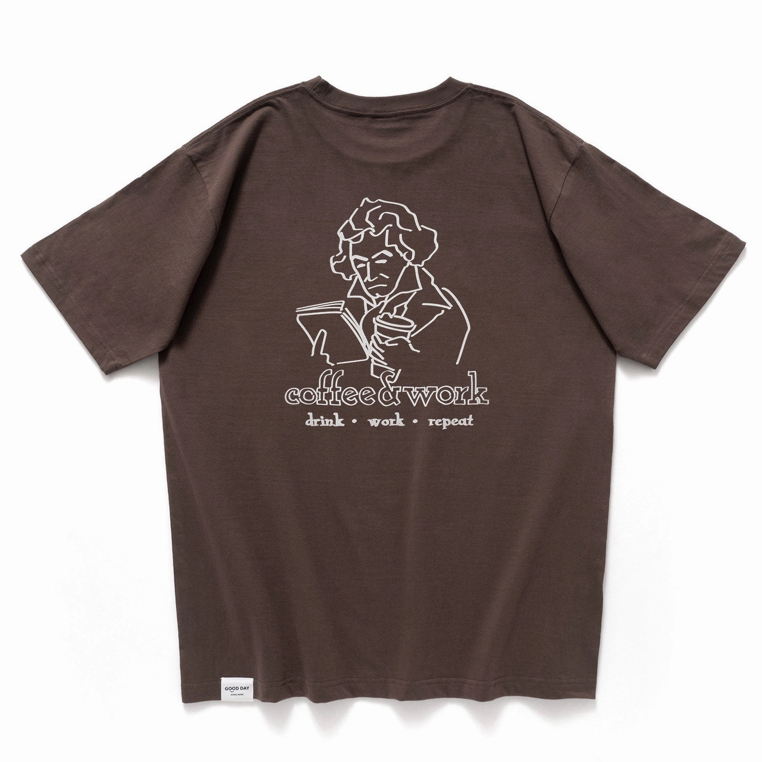 (ZT1247) Coffee & Work Pianist Graphic Tee ReinforcedShoulderPanels EcoFriendlyMaterial
