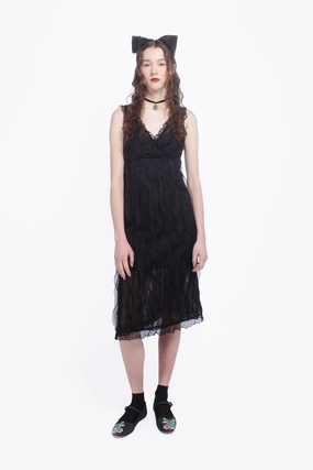 Youthful Style Black Combo Sleeveless Lace Dress