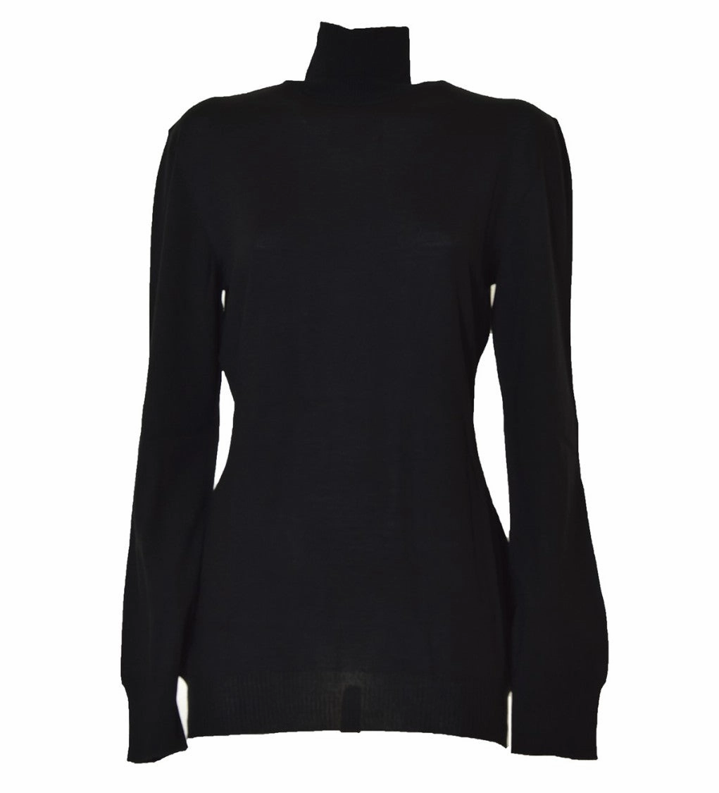 Cozy Apparel Black Virgin Wool Turtleneck Sweater