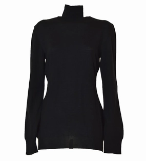Cozy Apparel Black Virgin Wool Turtleneck Sweater