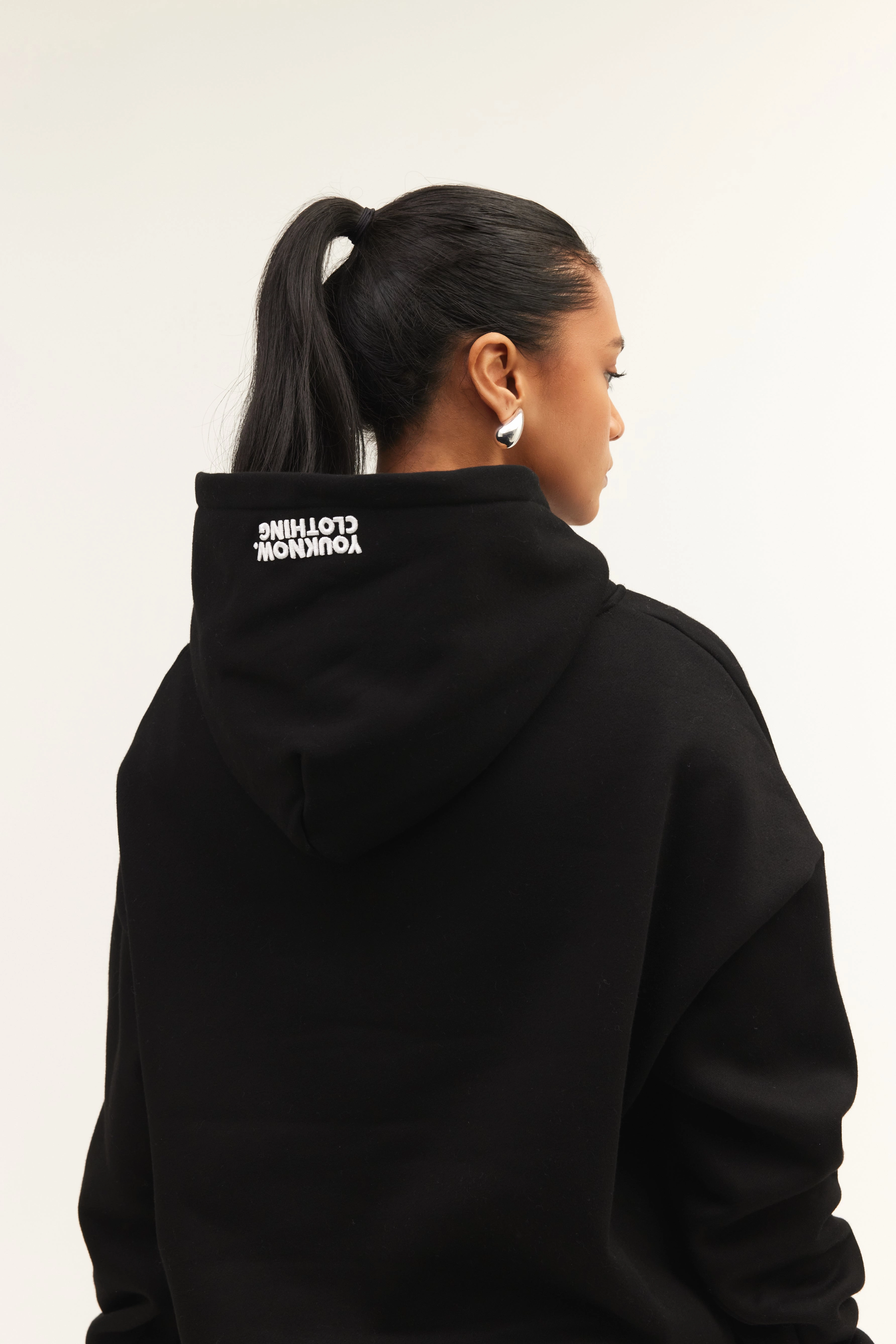 Wrinkle Free Fabric LGBTQ  fashion BLOCK HOODIE | Black