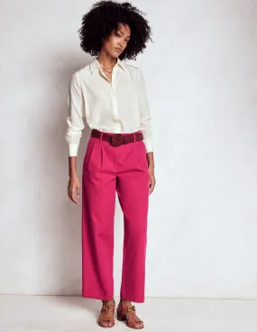 Bloomsbury Cotton Trousers-Bright Cherry Essential Comfort
