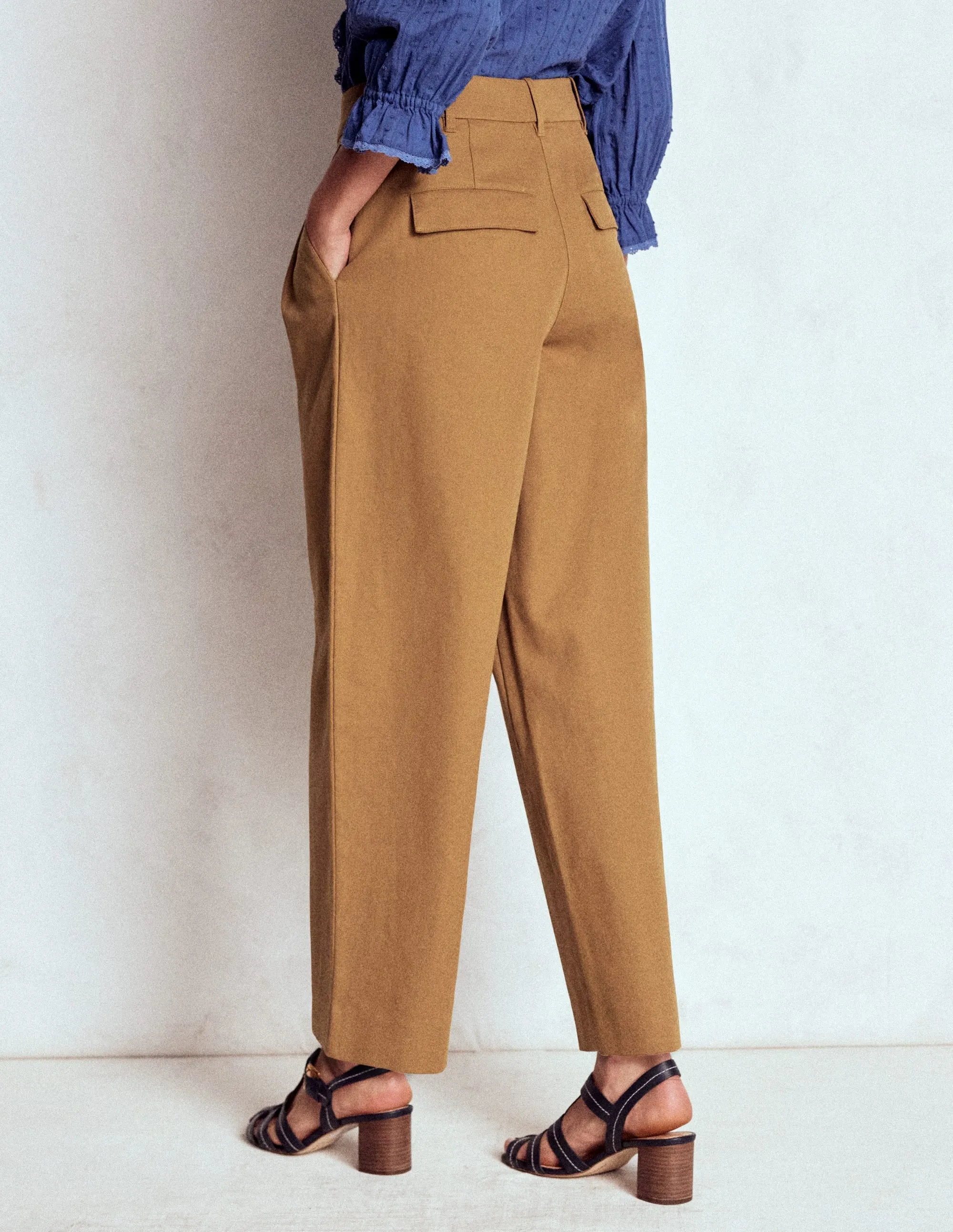 Effortless Fit Comfort Fit Wear Bloomsbury Cotton Trousers-Camel