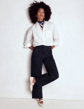Minimal Style Flexible Performance Wear Bloomsbury Cotton Trousers-NAVY