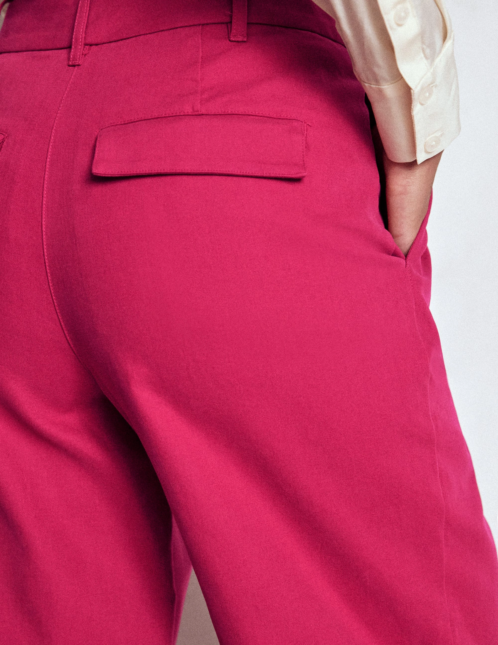 Fashionable Appeal Bloomsbury Cotton Trousers-Bright Cherry
