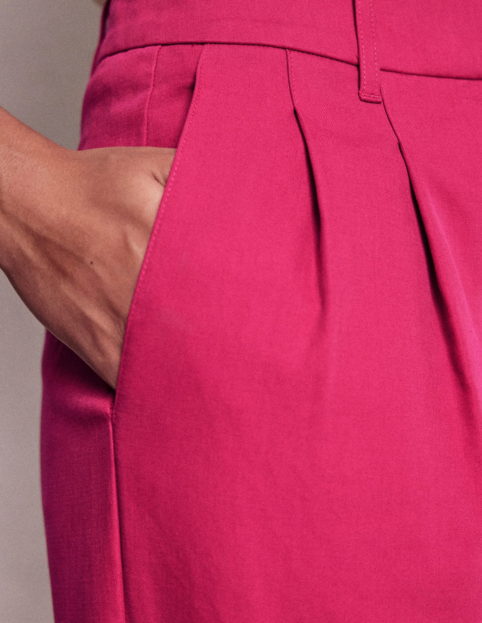 Bloomsbury Cotton Trousers-Bright Cherry ErgonomicStitching