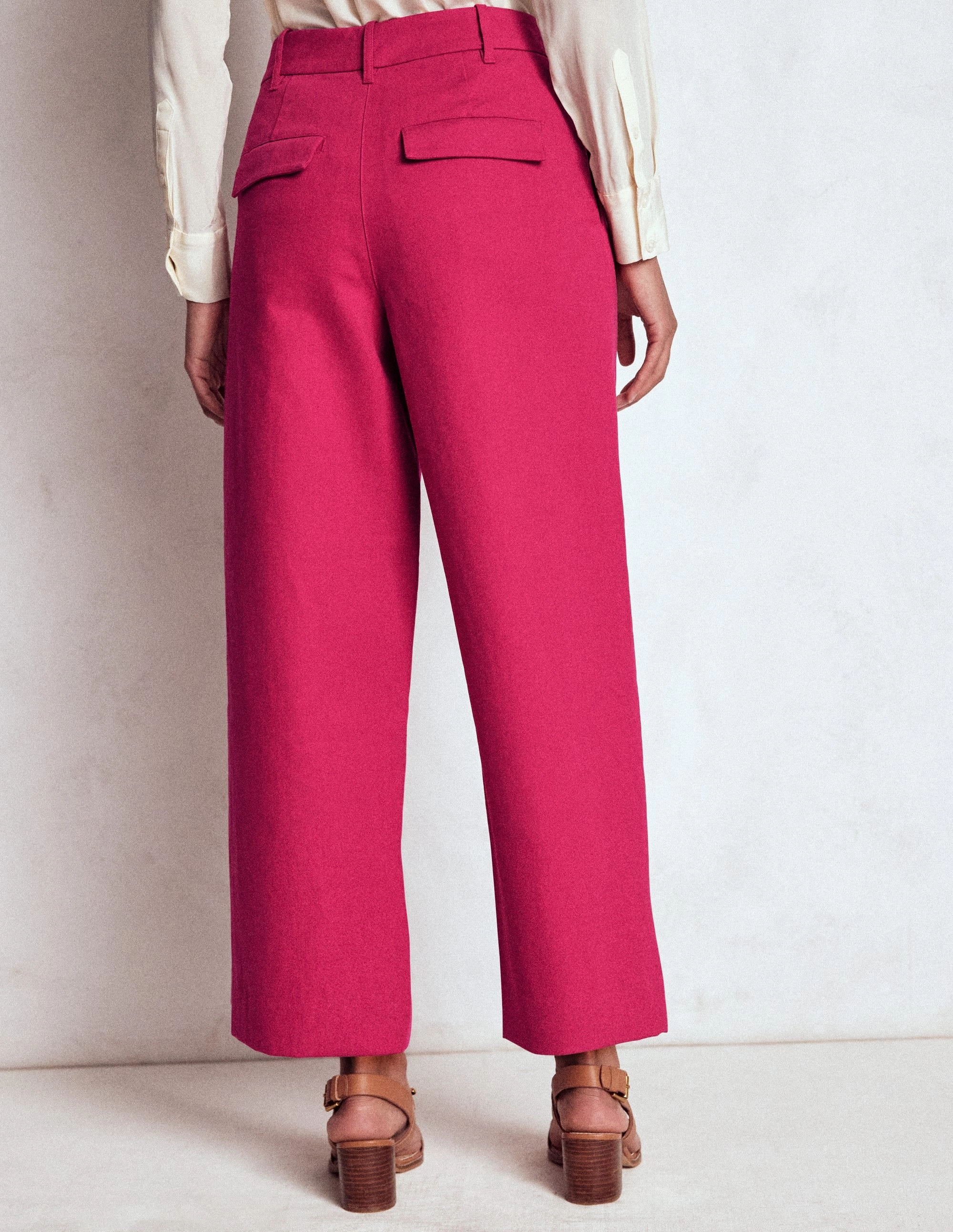 Bloomsbury Cotton Trousers-Bright Cherry Layer Essential