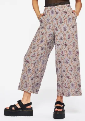 Freedom Motion Blossom Floral Tile Printed Wide Leg Culotte Trousers