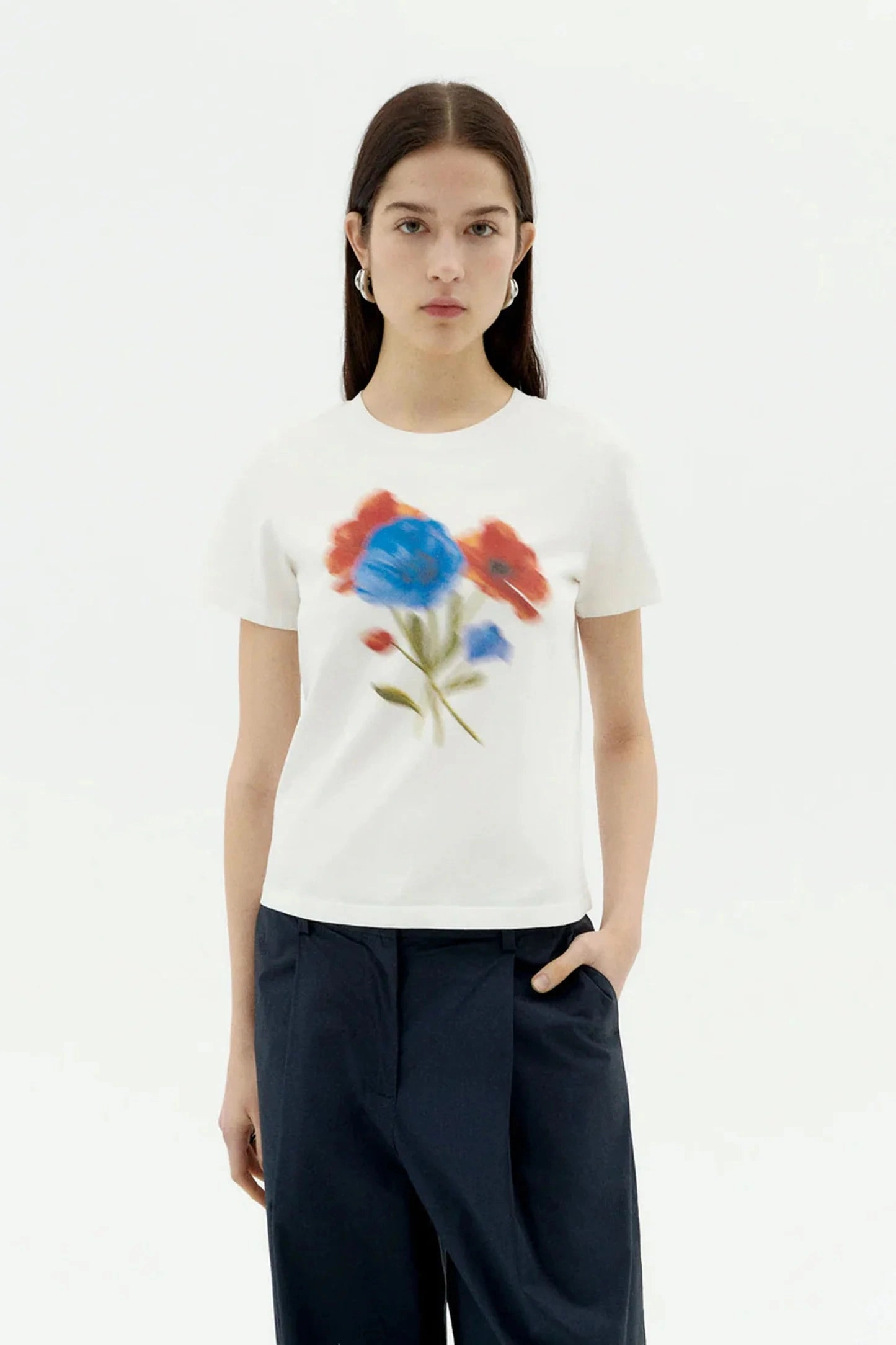 Blurry Flower Ida Short Sleeve Tee Soft Touch