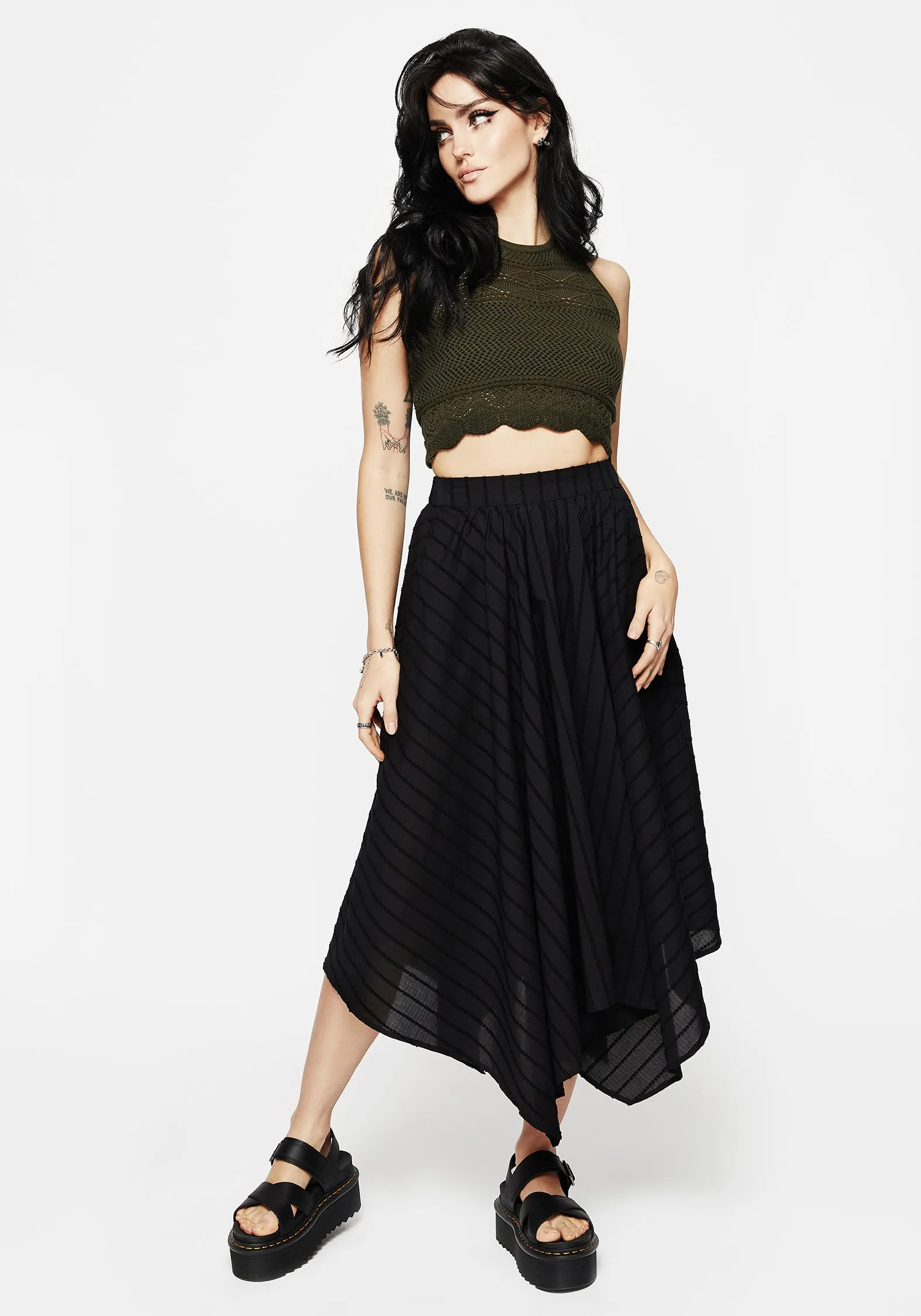 Blythe Handkerchief Hem Midaxi Skirt Flared hem Stretch Comfort