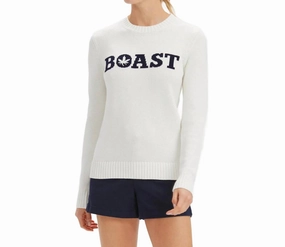 Boast X Rnwk Sweater In White Relaxed Fit