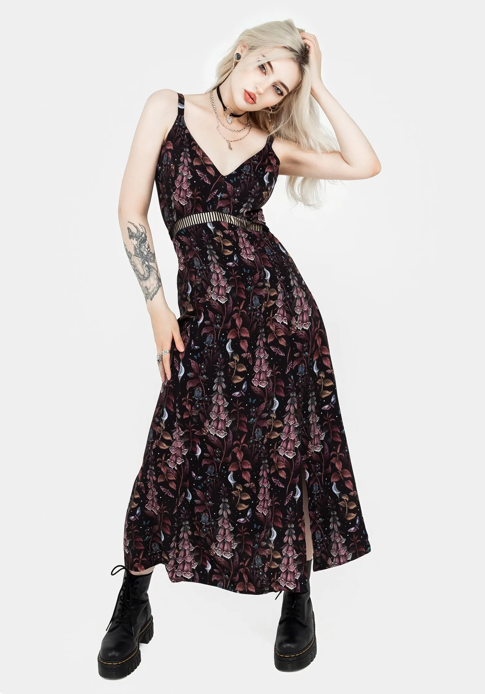 spring outfit Minimal Curve Foxglove Midaxi Cami Dress