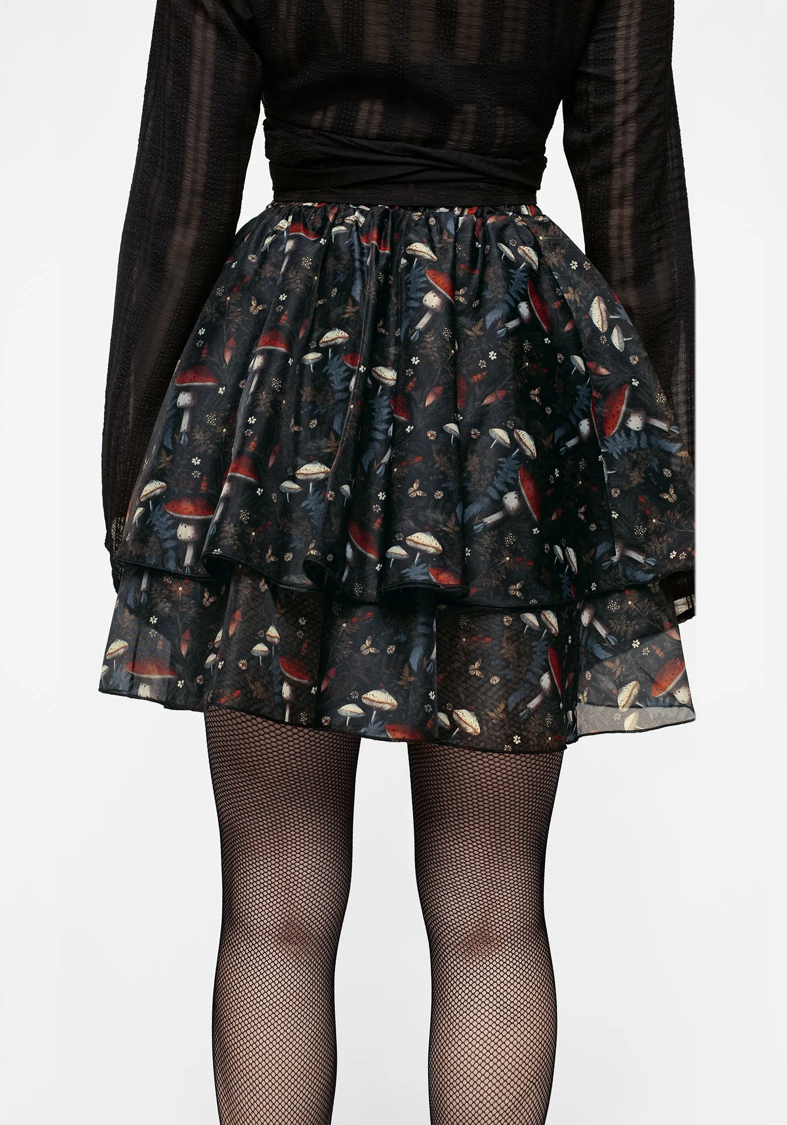 Amanita Organza Layered Mini Skirt investment piece perforated design