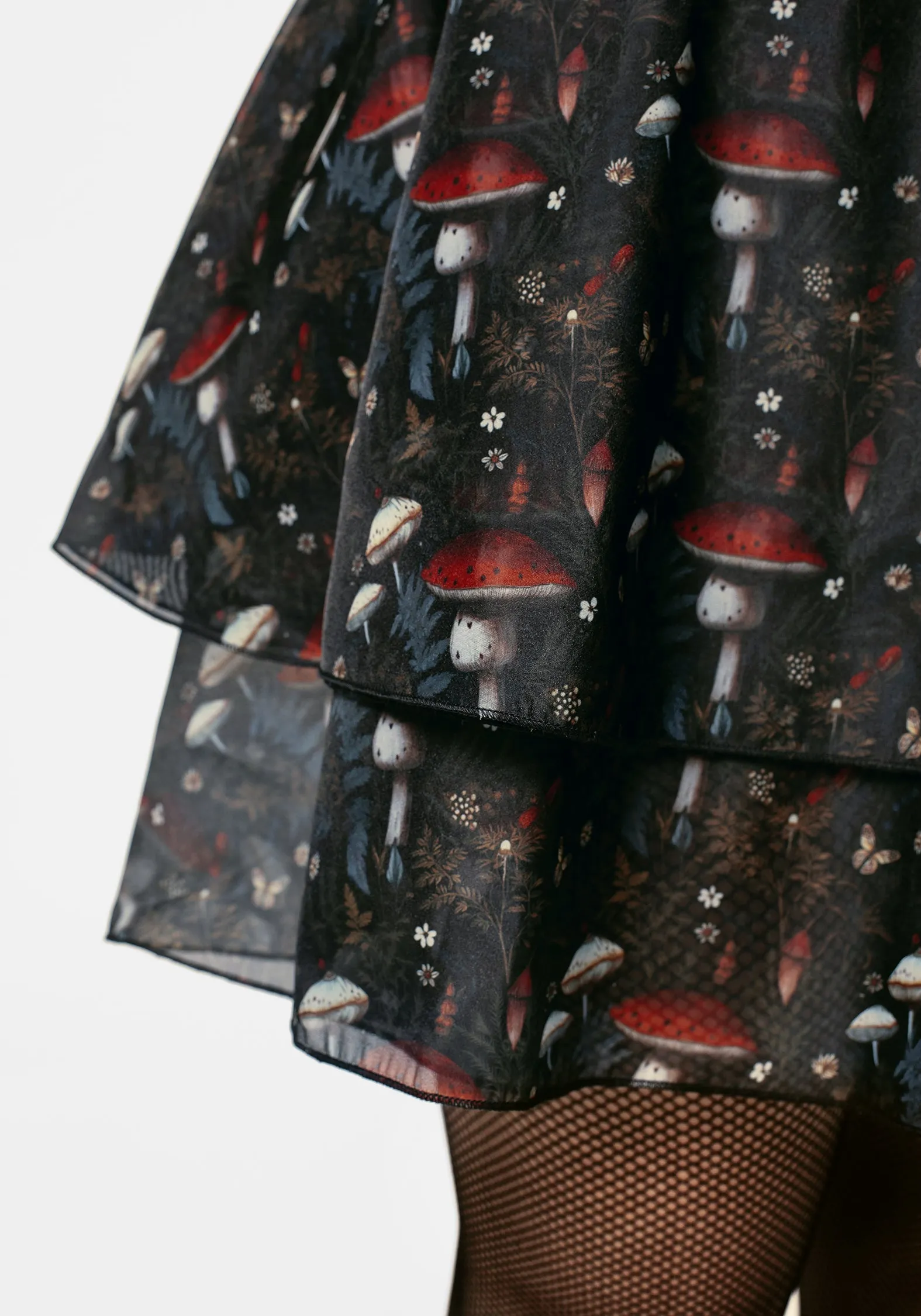 Water Resistant Amanita Organza Layered Mini Skirt